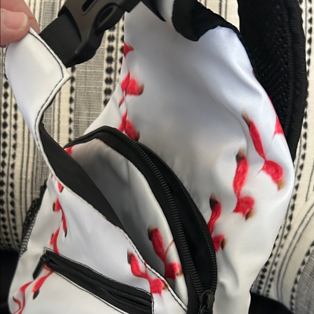Baseball White and Red Sling Bag - Picture 3 of 8